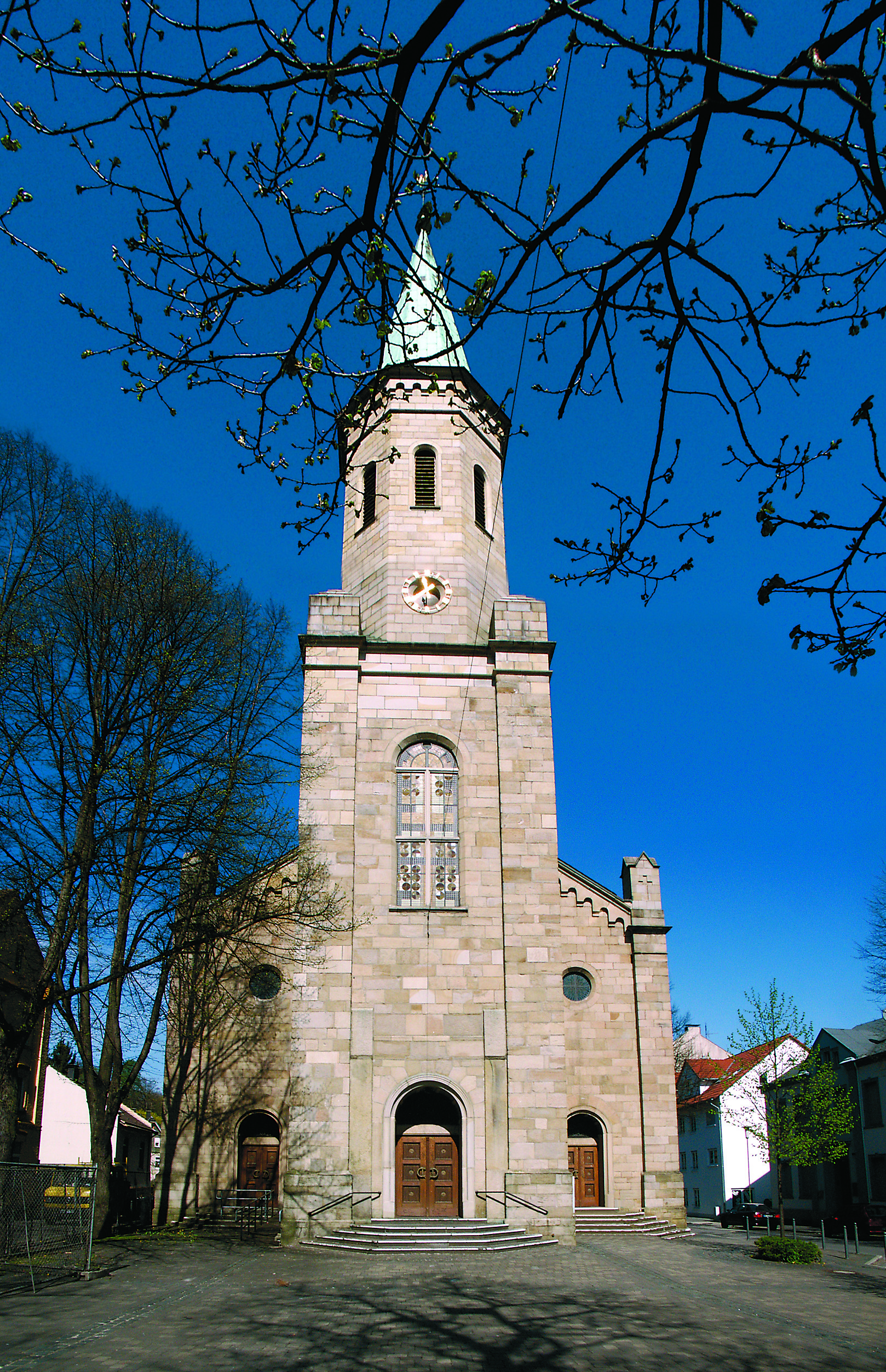 Außenansicht der Ev. Kirchengemeinde Haspe.