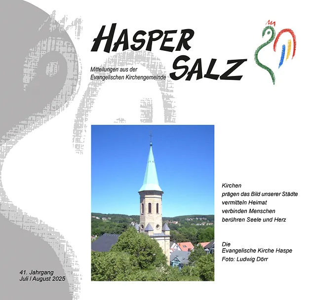 Titelseite des Gemeindebriefs "Hasper Salz" Juli/August 2025.